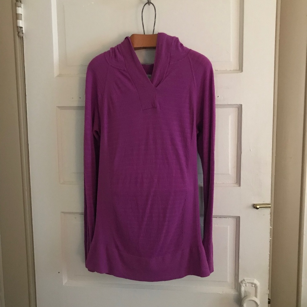 Athleta Woodridge wool & Lyocell blend purple hoodie Size S